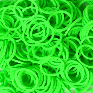 Резиночки и клипсы для плетения браслетов Rainbow Loom Neon Green 