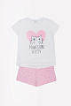 Пижама для девочки сахар+горошки на розовом Crockid КБ 2677
