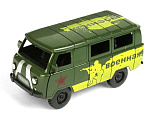 Модель автобус УАЗ военный зеленый 