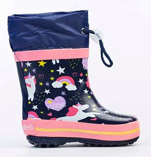 Резиновые сапожки для девочки Котофей 166124-11 