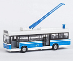 Модель общественный транспорт  Троллейбус 15см белый+голубой 