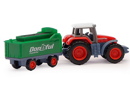 Модель сельхозтехника   трактор фермер с прицепом разноцветный микс 